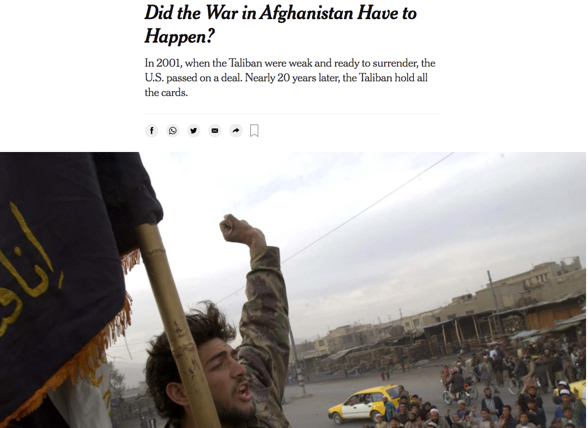 New York Times makalesi Afganistan Taliban ve ABD